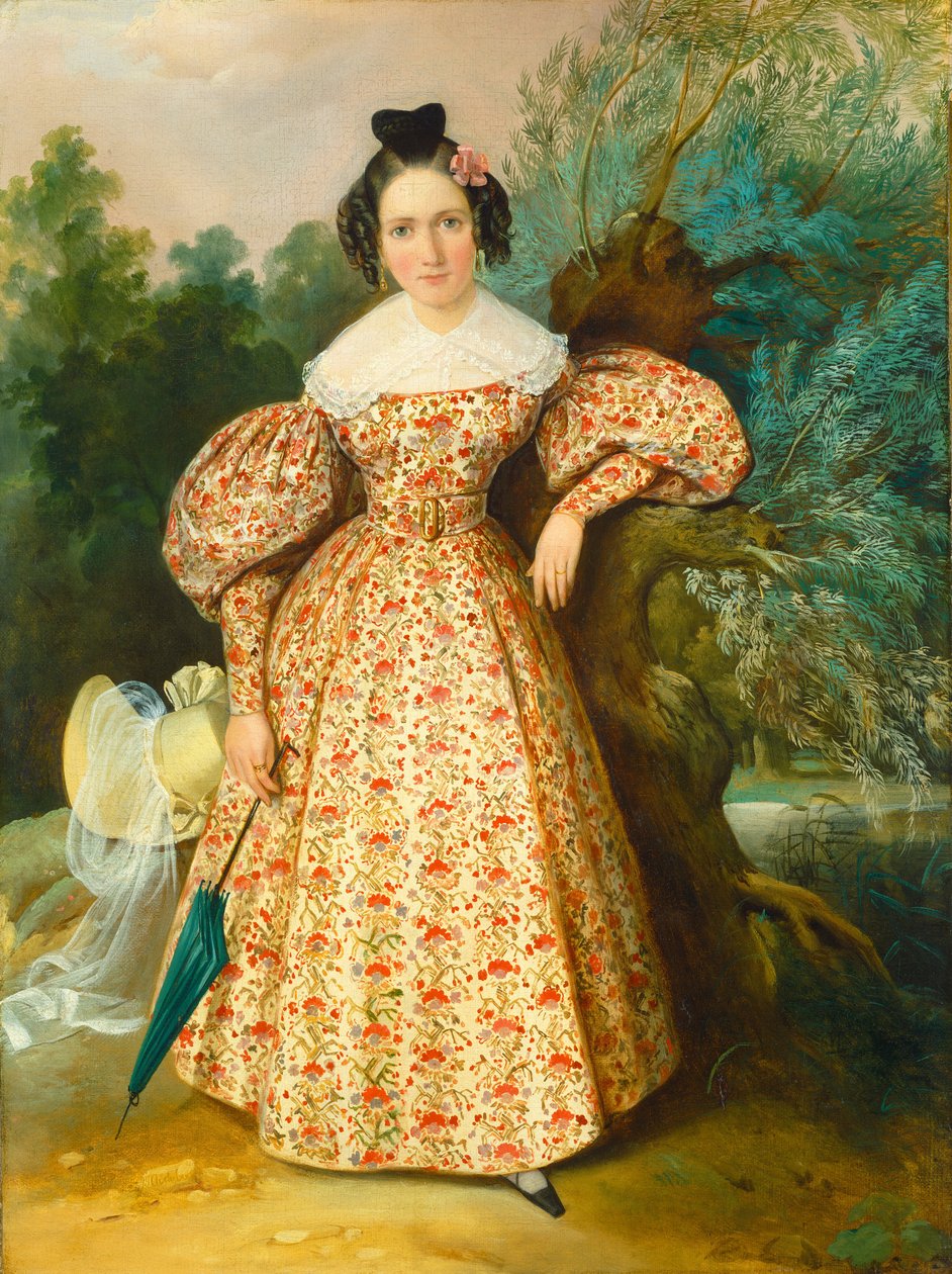 Porträt einer jungen Dame von Unknown Artist