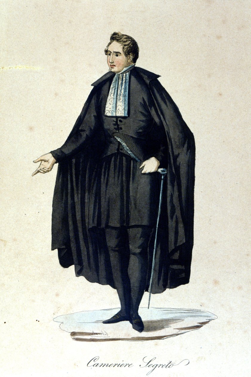 Porträt einer geheimen Kamera des Vatikanstaates. Gravur aus dem 19. Jahrhundert. von Unknown artist
