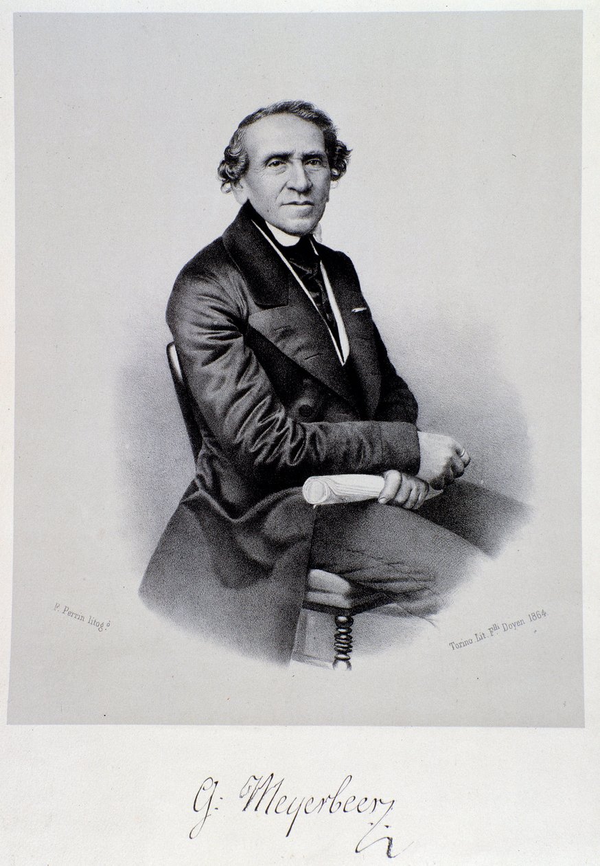 Porträt des deutschen Opernkomponisten Giacomo Meyerbeer (1791-1864). Gravur. 19. Jahrhundert. Bologna, civico museo musico von Unknown artist