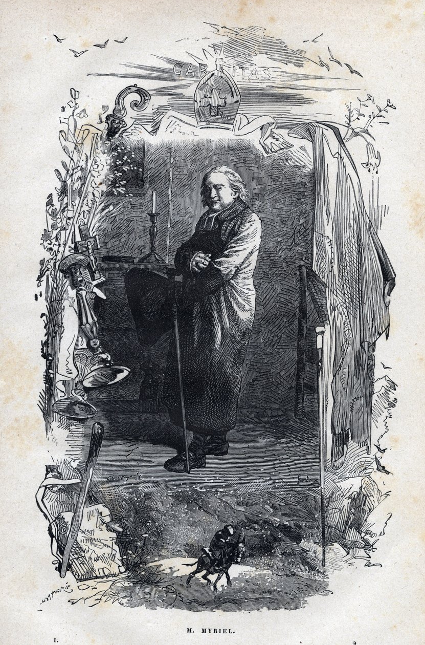 Porträt des Bischofs Myriel - Illustration von Gustave Brion (1824-1877) für „Die Elenden - Erster Teil: Fantine“ von Victor Hugo (1802-1885) 1862 von Unknown artist