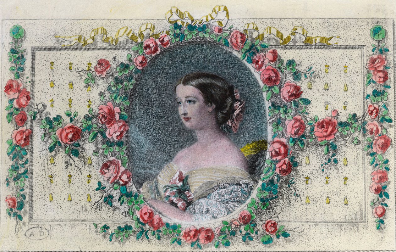 Porträt der französischen Kaiserin Eugenie de Montijo (1826 - 1920). Gravur des 19. Jahrhunderts. Private Sammlung. von Unknown artist