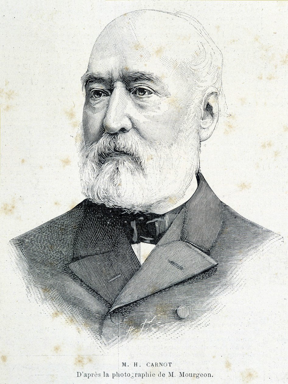Porträt des französischen Politikers Lazare Hippolyte Carnot (1801 - 1888). Gravur nach einem Foto von Mourgeon von Unknown artist