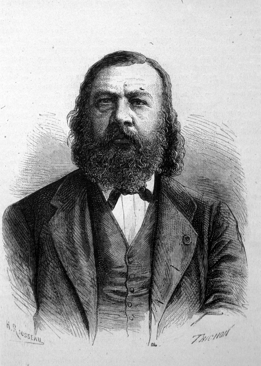 Porträt des französischen Schriftstellers Théophile Gautier (1811 - 1872). von Unknown artist
