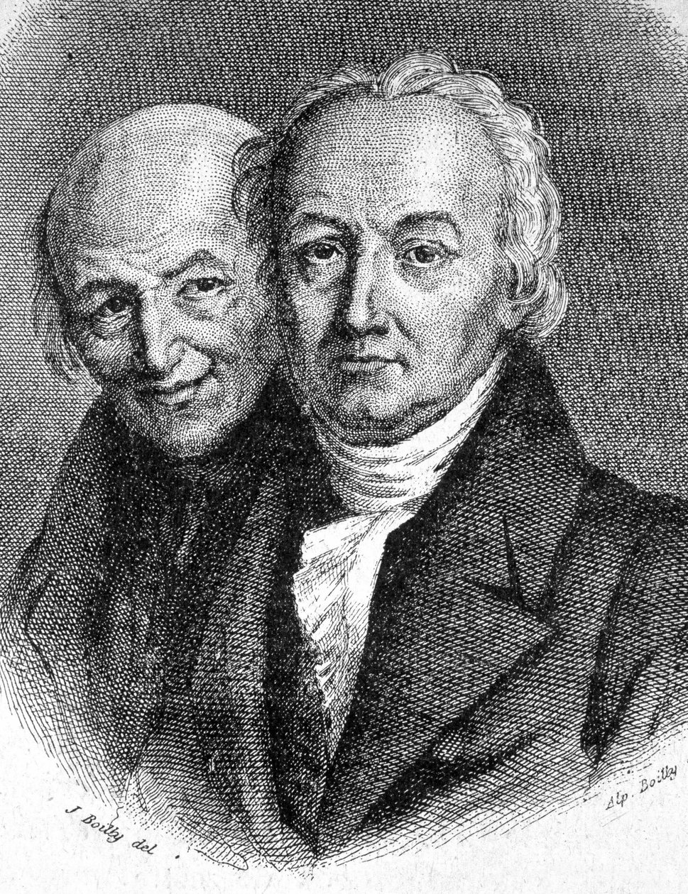 Porträt der Brüder Hauy: Abbe René Just Hauy (1743 - 1822), französischer Mineraloge, und Valentin Hauy (1745 - 1822), französischer Pädagoge - in „Les Contemporains“, n.d. Ende 19. Jahrhundert von Unknown artist