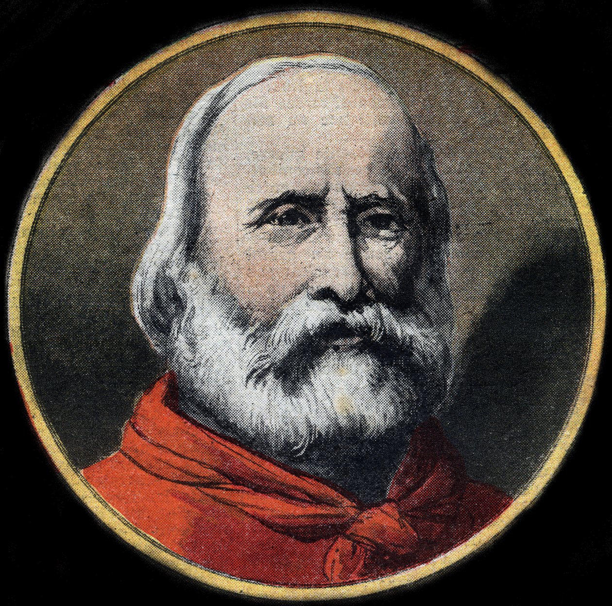 Porträt des italienischen Militärs und Politikers Giuseppe Garibaldi (1807-1882). Private Sammlung von Unknown artist