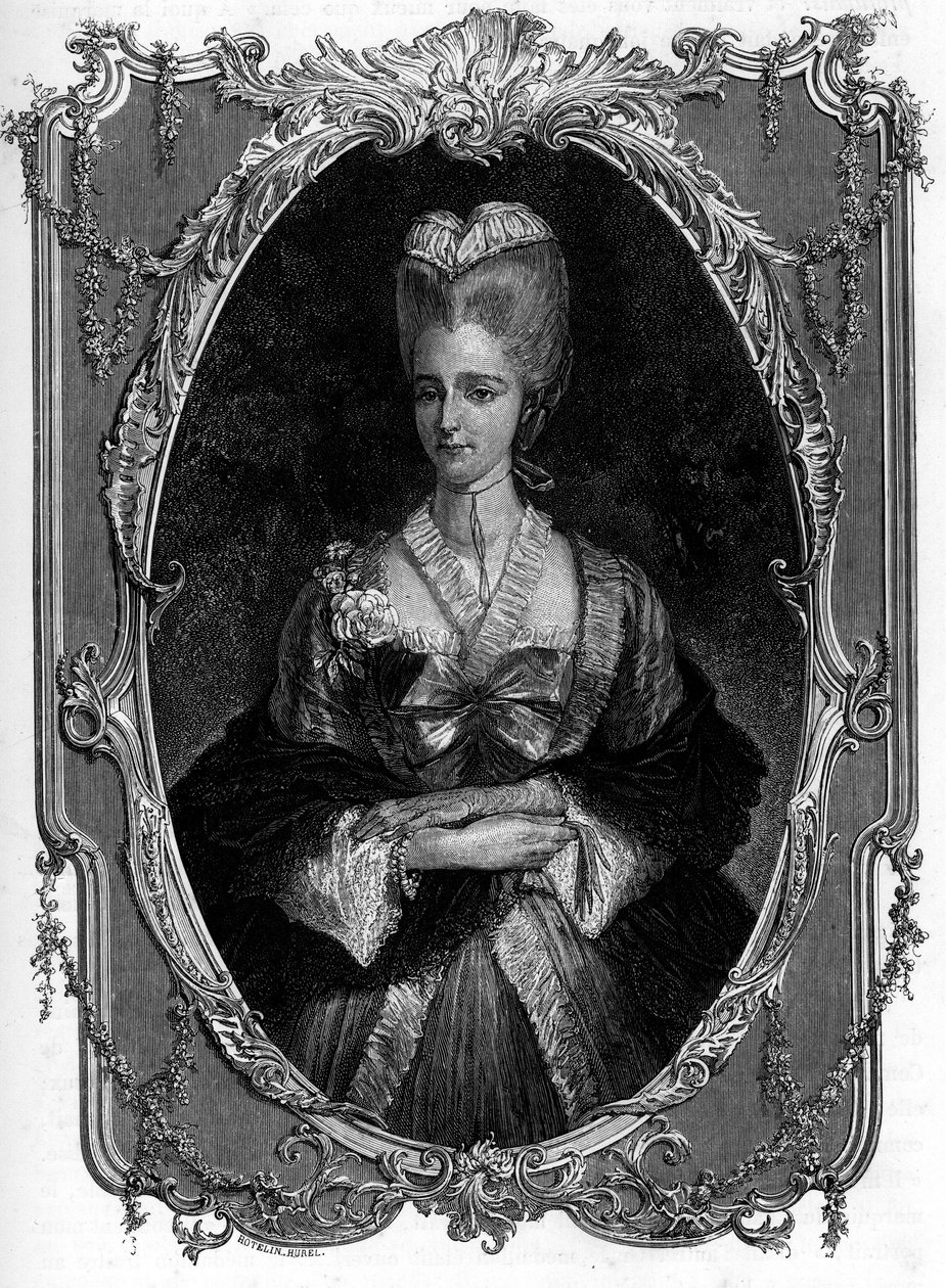 Porträt der Marquise von Boufflers Marie Françoise Catherine de Beauvau Craon (1711-1787) - Gravur von 1862 in „Die Königinnen der Welt“ von unseren ersten Schriftstellern - Herausgegeben unter der Leitung von JGD Armandaud von Unknown artist