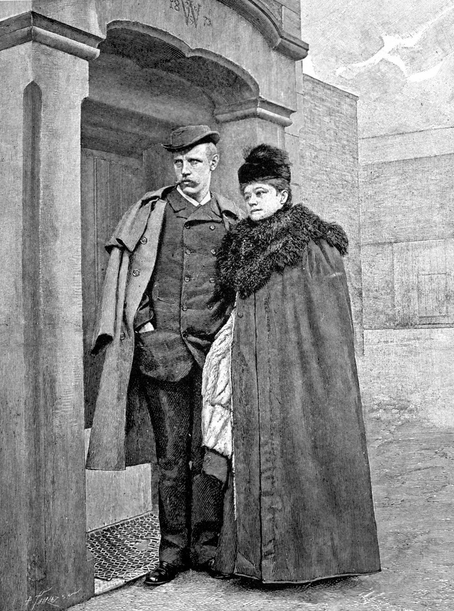Porträt des norwegischen Entdeckers Fridtjof Nansen (1861-1930), Wissenschaftler und Diplomat, mit seiner Frau. von Unknown artist