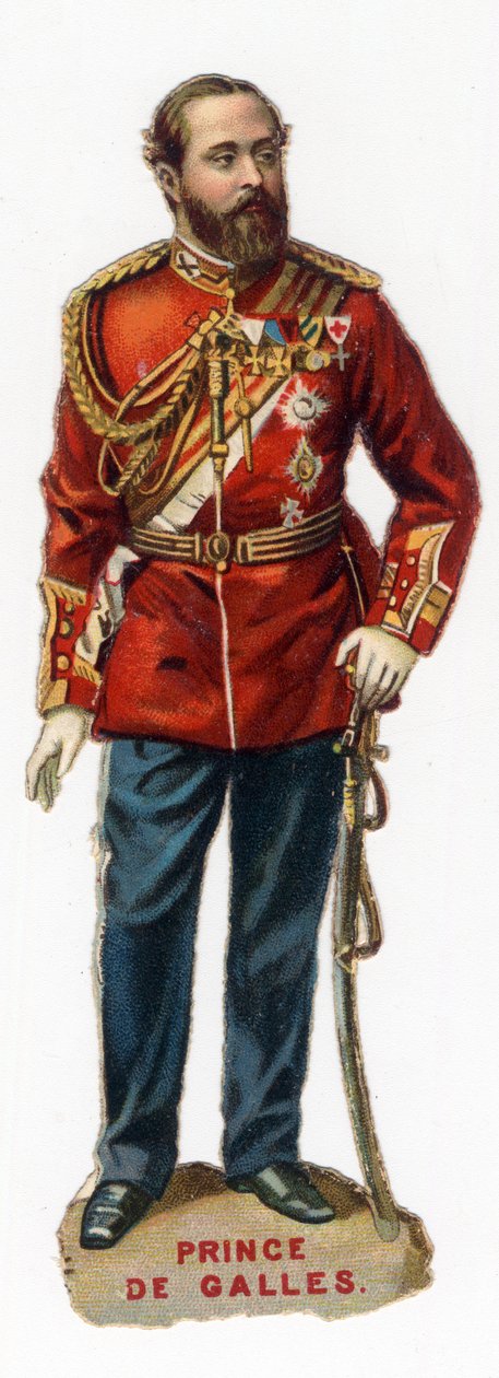 Porträt des zukünftigen Prinzen von Wales Edward VII. (Edward 7), König von Großbritannien und Irland (1841-1910). Chromolithographie späte 19. Jahrhundert. Private Sammlung. von Unknown artist