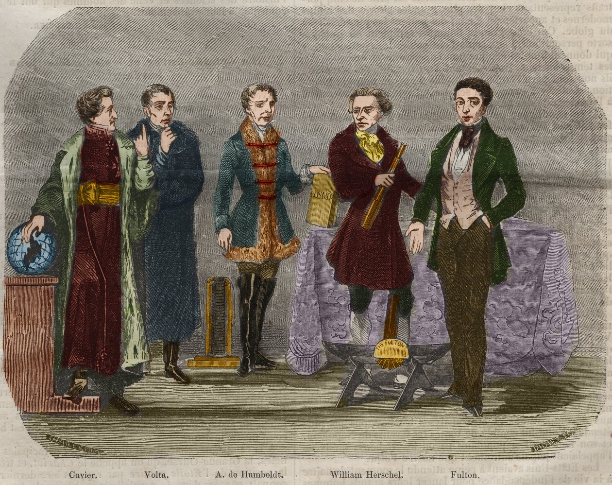Porträts von Wissenschaftlern Georges Cuvier (1764-1832), Alessandro (Alexandre) Volta (1745-1827), Alexander Von Humboldt (Alexandre de Humboldt) von Unknown artist
