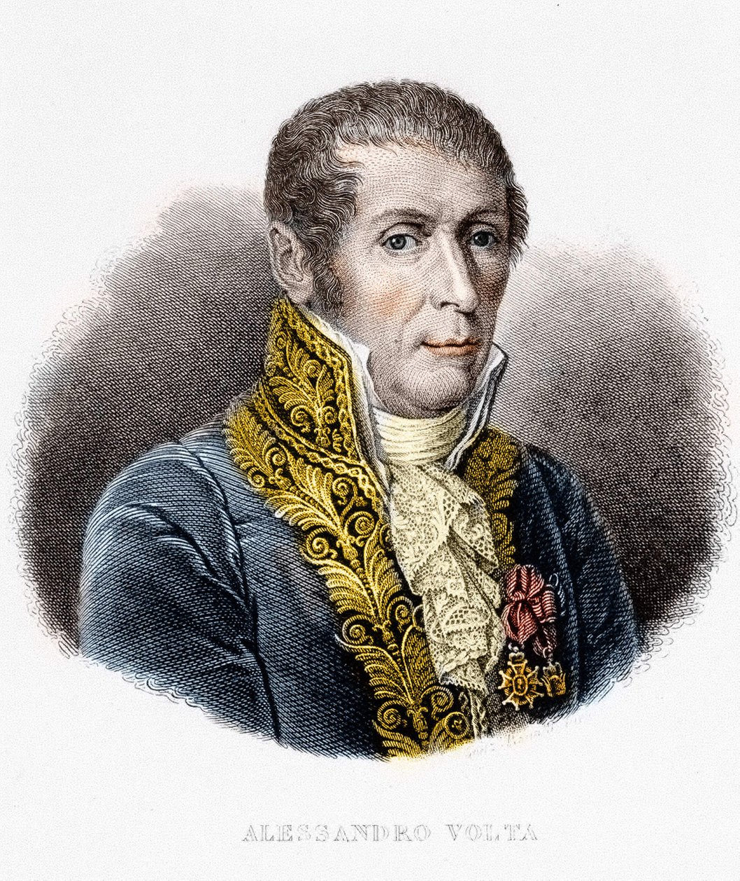 Porträt von Alessandro Volta, italienischer Physiker, Erfinder der elektrischen Batterie, 19. Jahrhundert von Unknown artist