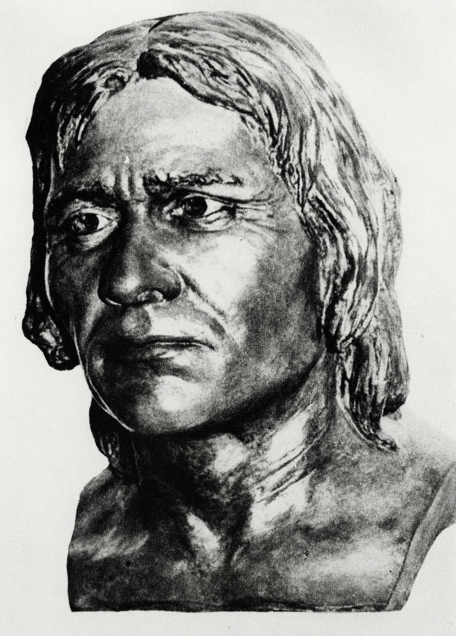Prähistorie: Rekonstruktion des Cro-Magnon-Menschen (Büste), nach Mac Grégor von Unknown artist