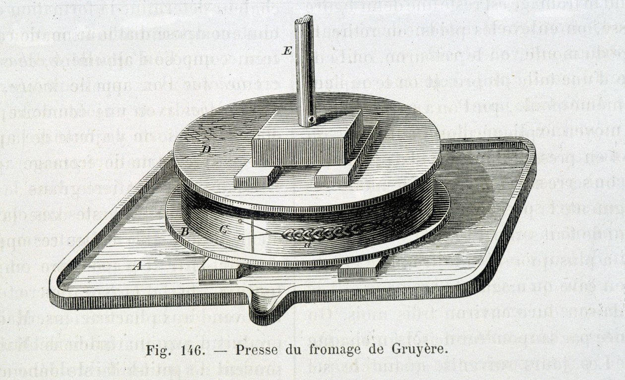 Presse für Gruyère - in „Die Wunder der Industrie“ von Louis Figuier von Unknown artist