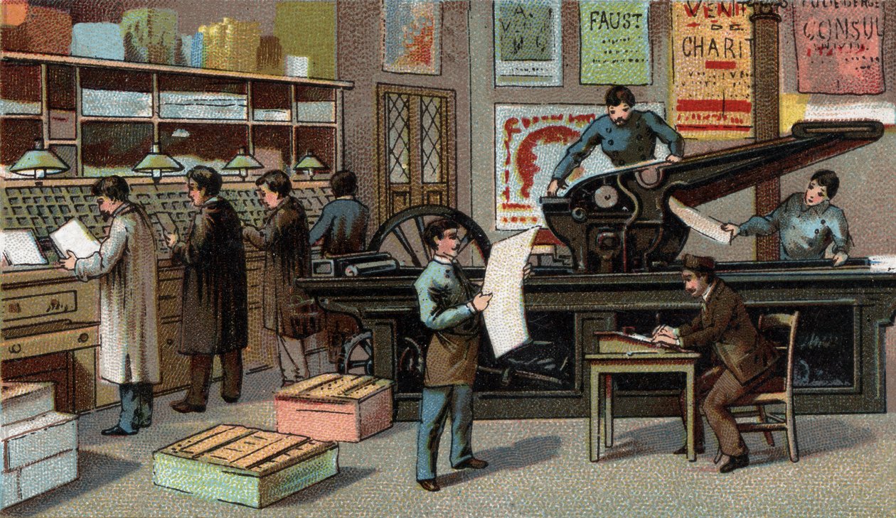 Druck in Frankreich im 19. Jahrhundert. Chromolithografie aus dem späten 19. Jahrhundert von Unknown artist