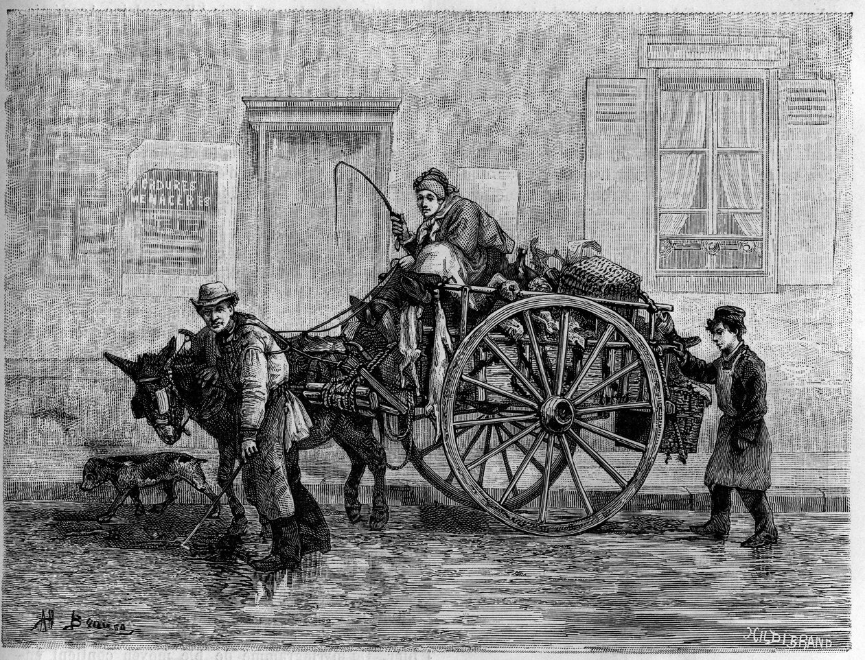 Lumpen: ein Lumpensammler, von Natur aus. Gravur in „Le journal de la jeunesse“ von Unknown artist