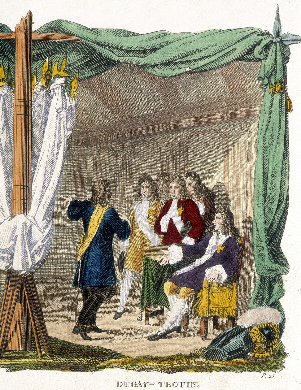 René Duguay-Trouin (René Trouin du Gué genannt) (1673-1736) vor König Ludwig XIV. (1638-1715). Gravur aus dem 19. Jahrhundert. von Unknown artist