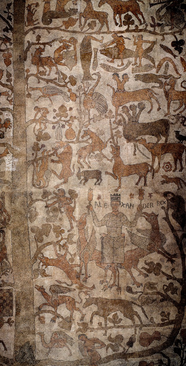 Darstellung von Alexander dem Großen (356-323 v. Chr.), König von Makedonien und Eroberer von Persien, umgeben von indischer Fauna während der Eroberung Indiens von Unknown artist
