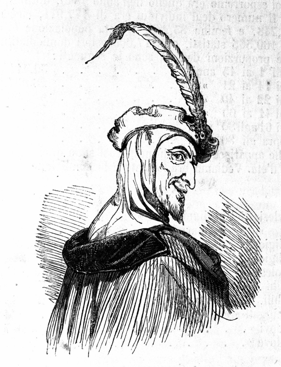 Darstellung von Mephistopheles (Mephisto), Figur der Faust-Legende. Gravur aus dem 19. Jahrhundert von Unknown artist