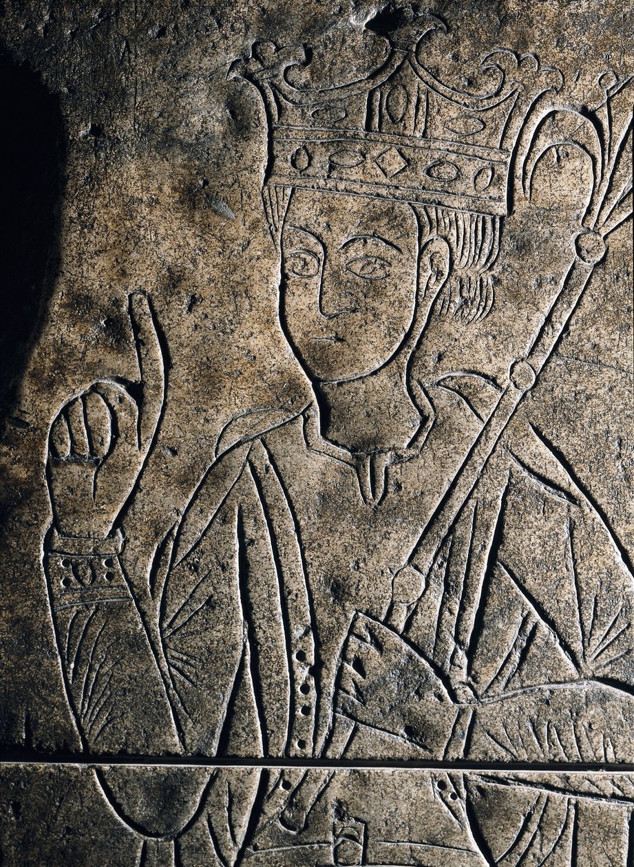 Darstellung von Sanchez II Garcia (1010-1029), Graf von Kastilien. Flachrelief auf dem Grab des Klosters San Salvador in Ona (Spanien) von Unknown artist