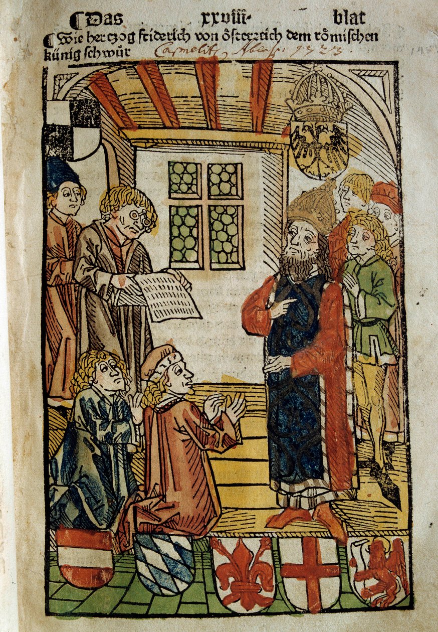 Darstellung des Konzils von Konstanz (1414-1418), einberufen von Kaiser Sigismund I. und Gegenpapst Johannes XXIII. Er beendete das Große Schisma des Westens. Miniatur von 1414. Paris, Polnische Bibliothek von Unknown artist