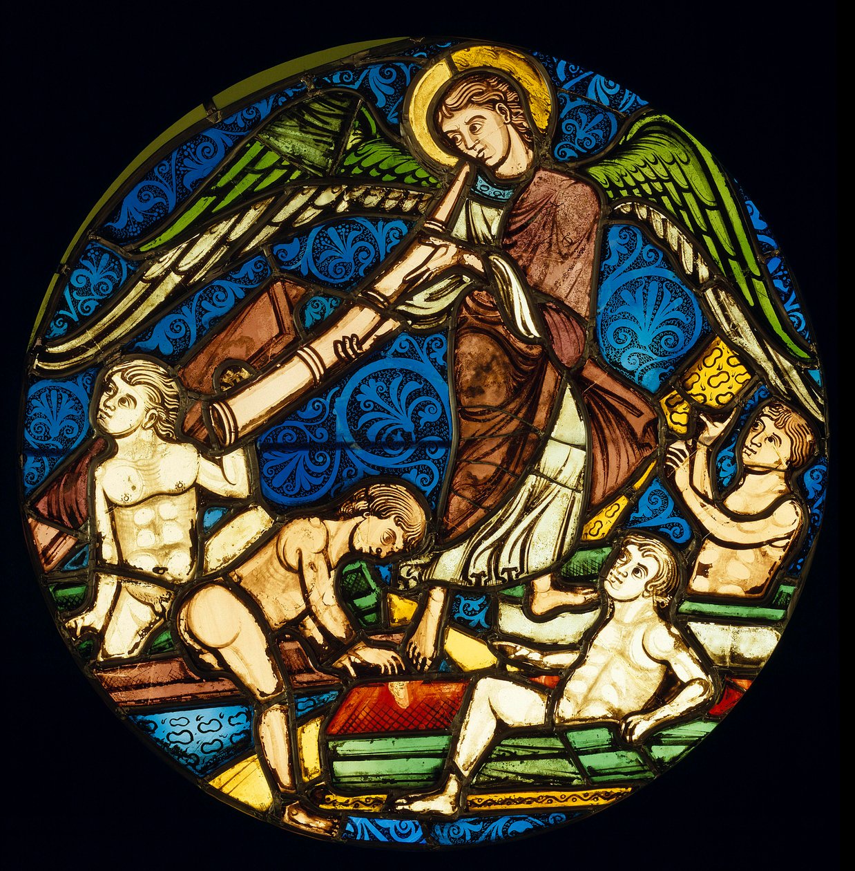 Auferstehung der Toten, Glasmalerei aus der Heiligen Kapelle von Unknown artist