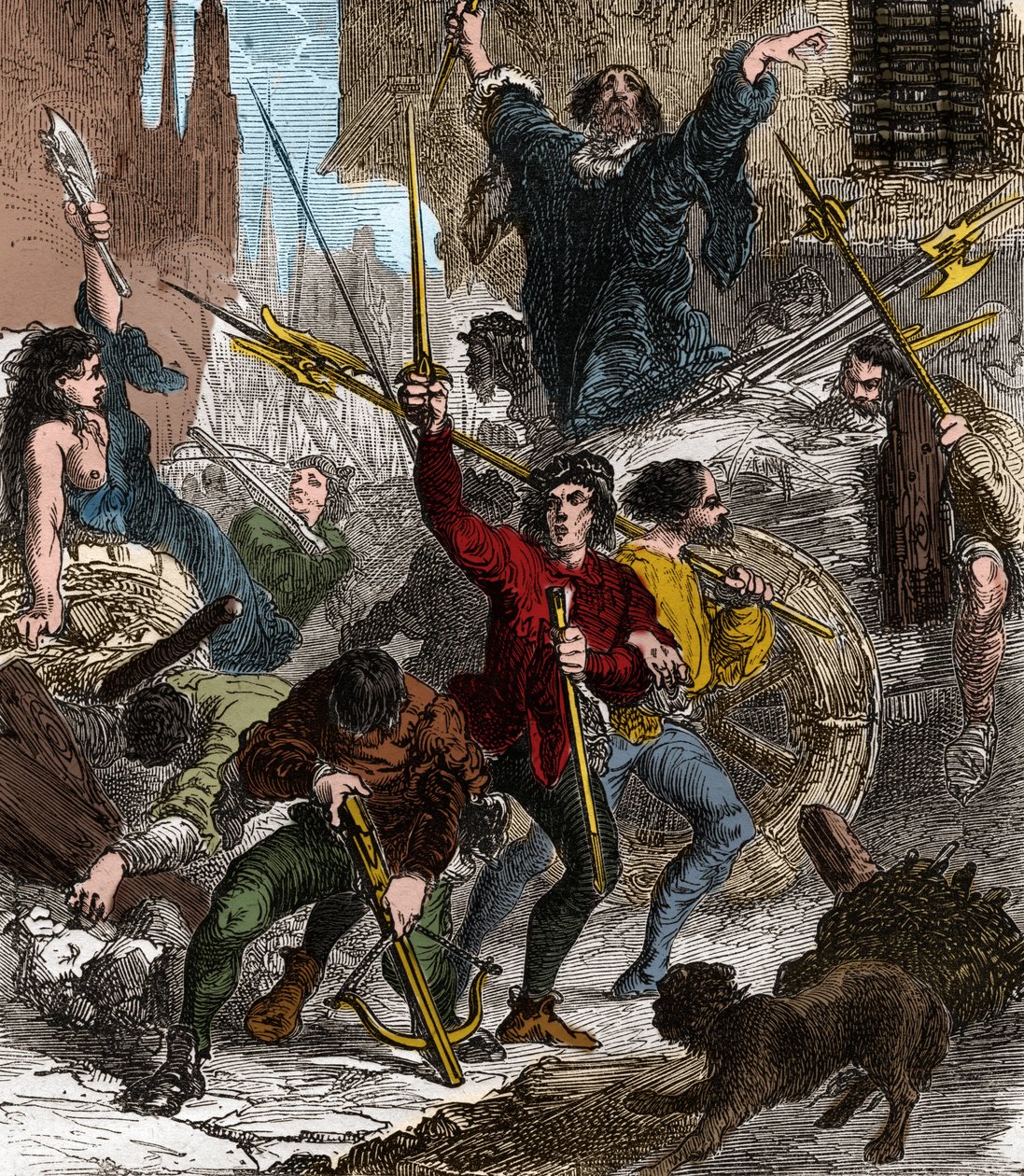 Revolte der Maillotins gegen die Steuer: Volksaufstand unter der Herrschaft von König Karl VI. von Valois im Jahr 1382 von Unknown artist