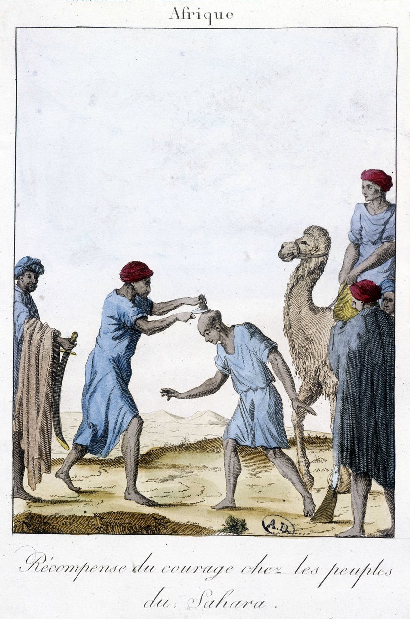 Belohnung für Mut unter den Völkern der Sahara - Gravur von Unknown artist