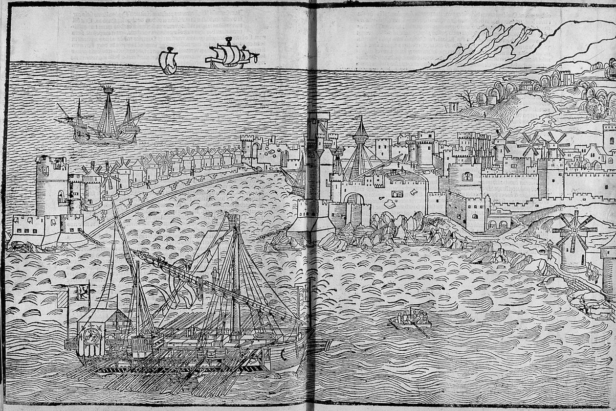 Rhodos - in „Die heiligen Pilgerfahrten“ von Bernard de Breydenbach von Unknown artist