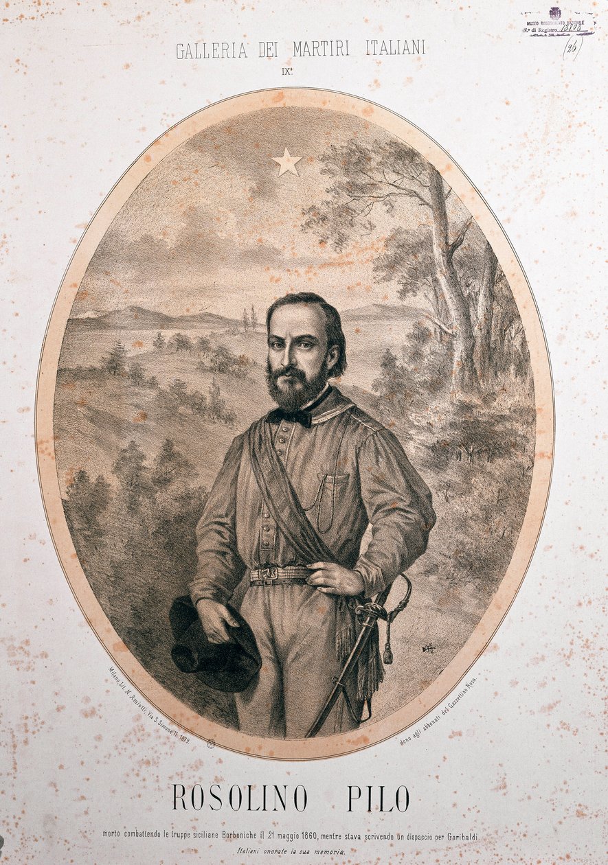 Porträt des italienischen Patrioten Rosolino Pilo (1820-1860) von Unknown artist