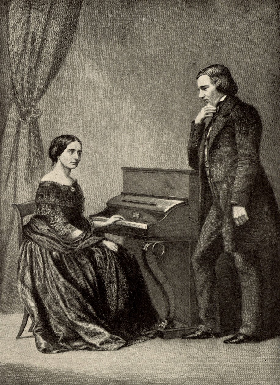 Robert Schumann (1810-1856) mit seiner Frau von Unknown artist