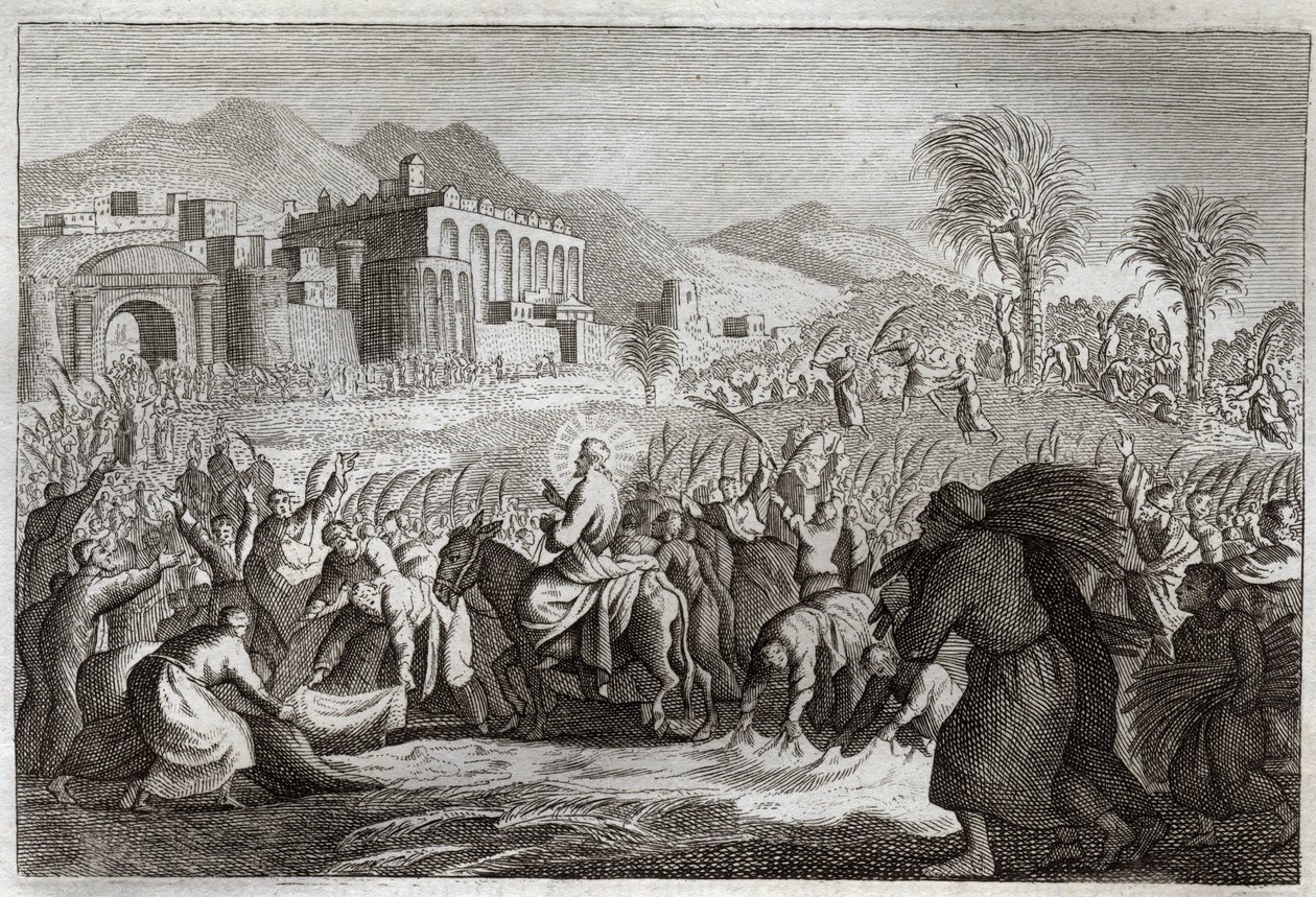 Royaumont-Bibel, Neues Testament: Triumph von Jesus Christus. Jesu Einzug in Jerusalem. Illustration von 1811 von Unknown artist