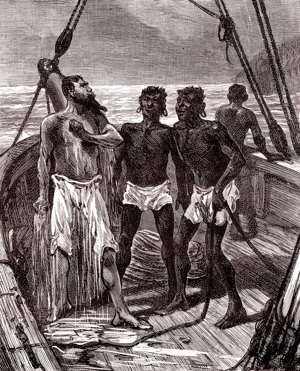 Gummitransport auf dem Maroni-Fluss, Guyana von Unknown artist