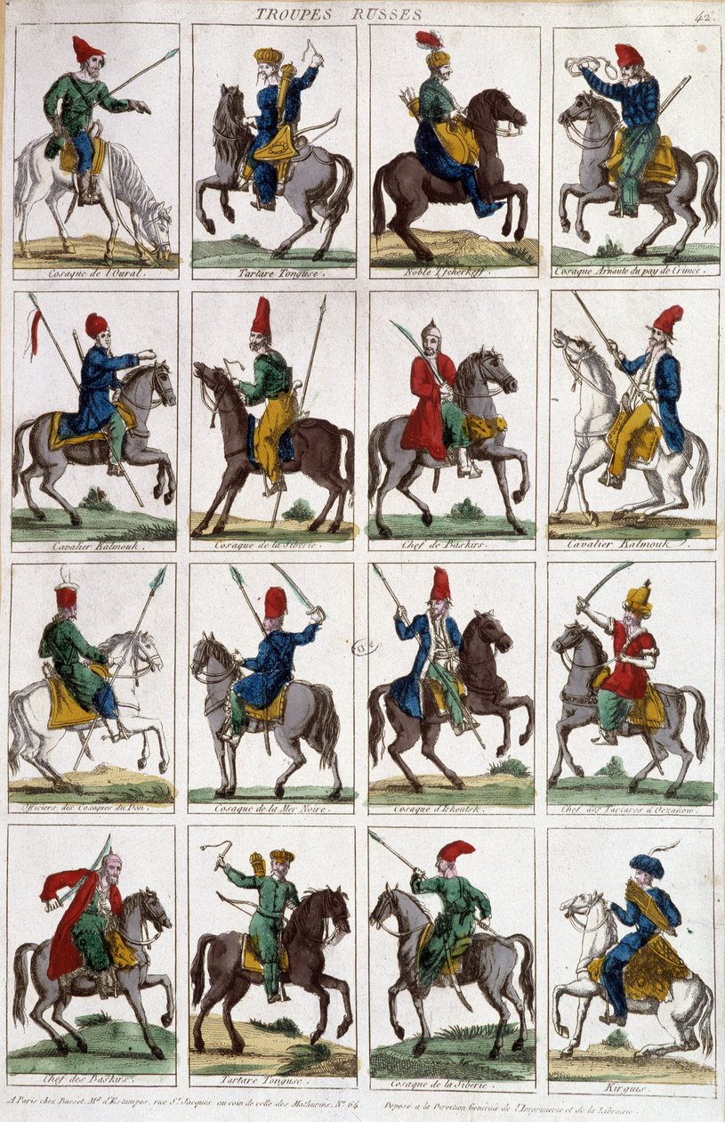 Russische Armreiter - Gravur von Unknown artist