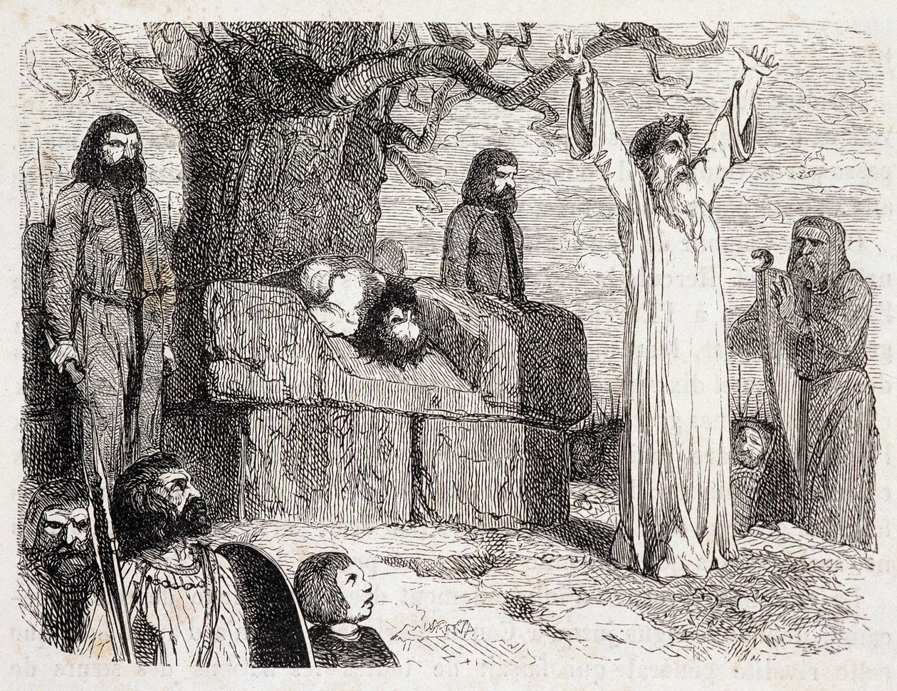 Menschliches Opfer durch Druiden - in „La bretagne ancienne et moderne“ von Pitre-Chevalier, herausgegeben von W. Coquebert von Unknown artist