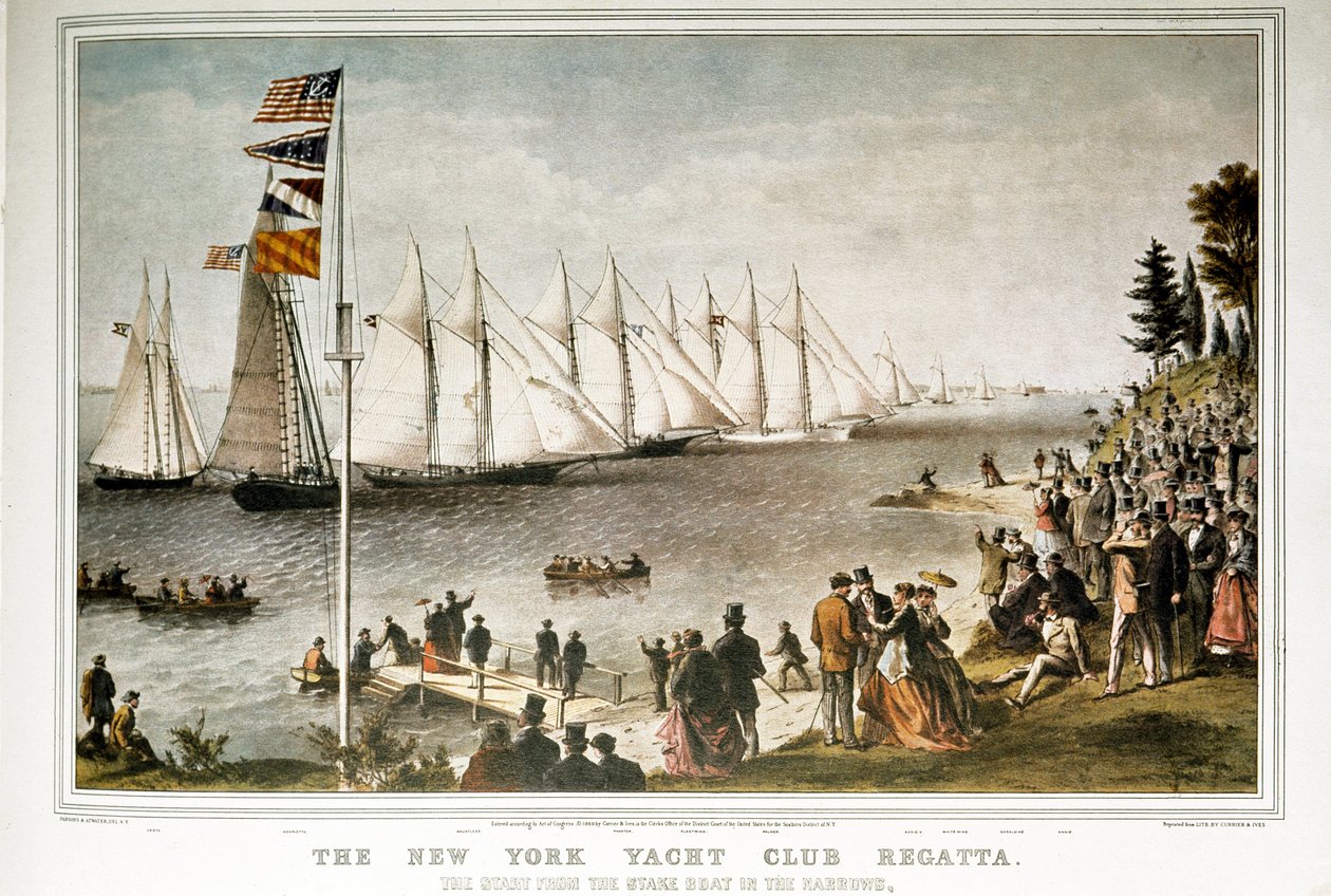 Segelregatta im New Yorker Yachtclub im Jahr 1844 von Unknown artist