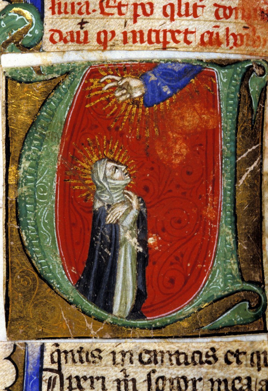 Heilige Katharina von Siena (1347 - 1380) Miniatur des 15. Jahrhunderts. Biblioteca nazionale Braidense. Mailand von Unknown artist