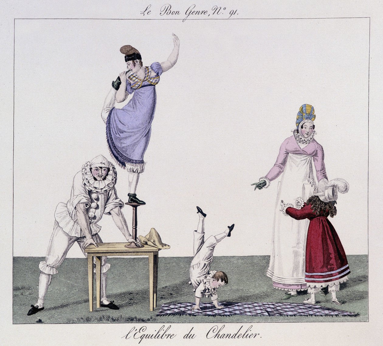 Gaukler: Balance des Kerzenhalters - in „The good genre“, Anfang 19. Jahrhundert von Unknown artist