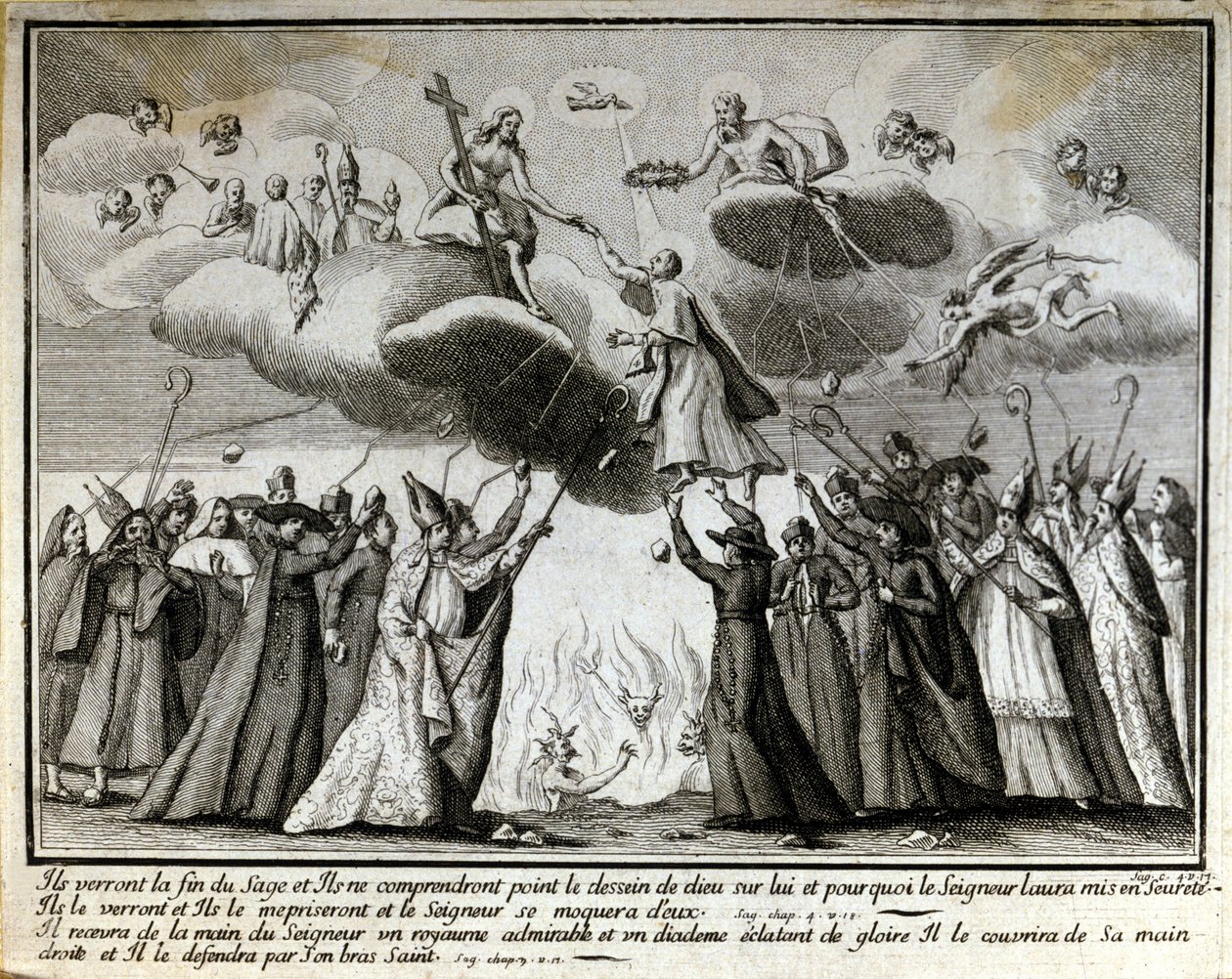 Satirische Vignette gegen den Jansenismus von Unknown artist