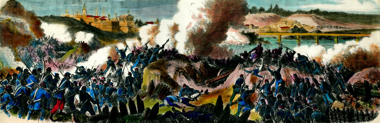 Sezessionskrieg: Die Yankees erobern Richmond (Virginia), Hauptstadt der Südstaatenkonföderation im Jahr 1865 von Unknown artist