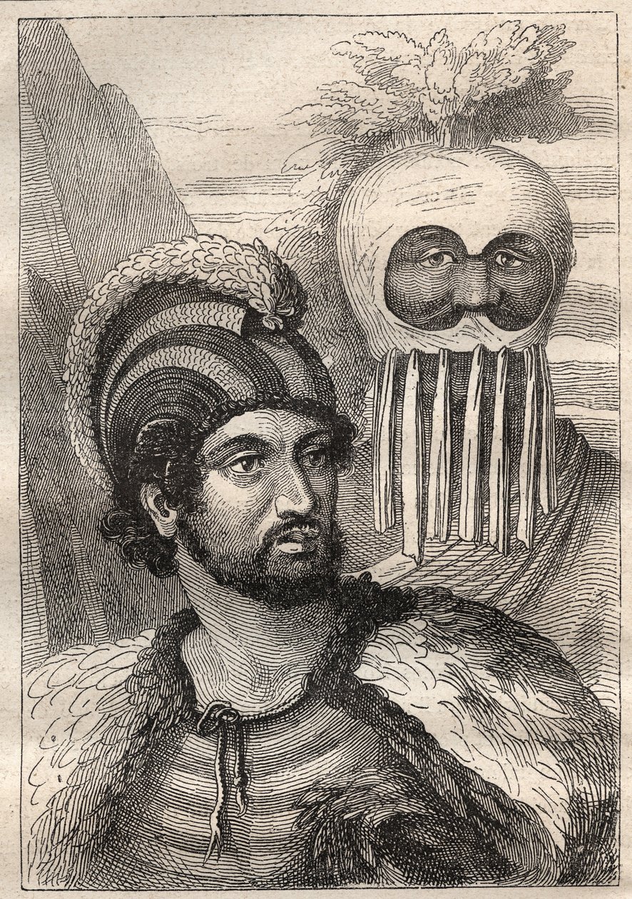 Zweite Reise (1772-1775) von Kapitän James Cook (1728-1779): Typen der Sandwichinseln (Cook-Inseln, Südliche Sandwichinseln) - Illustration aus „Die großen Seefahrer des 18. Jahrhunderts“ von Unknown artist