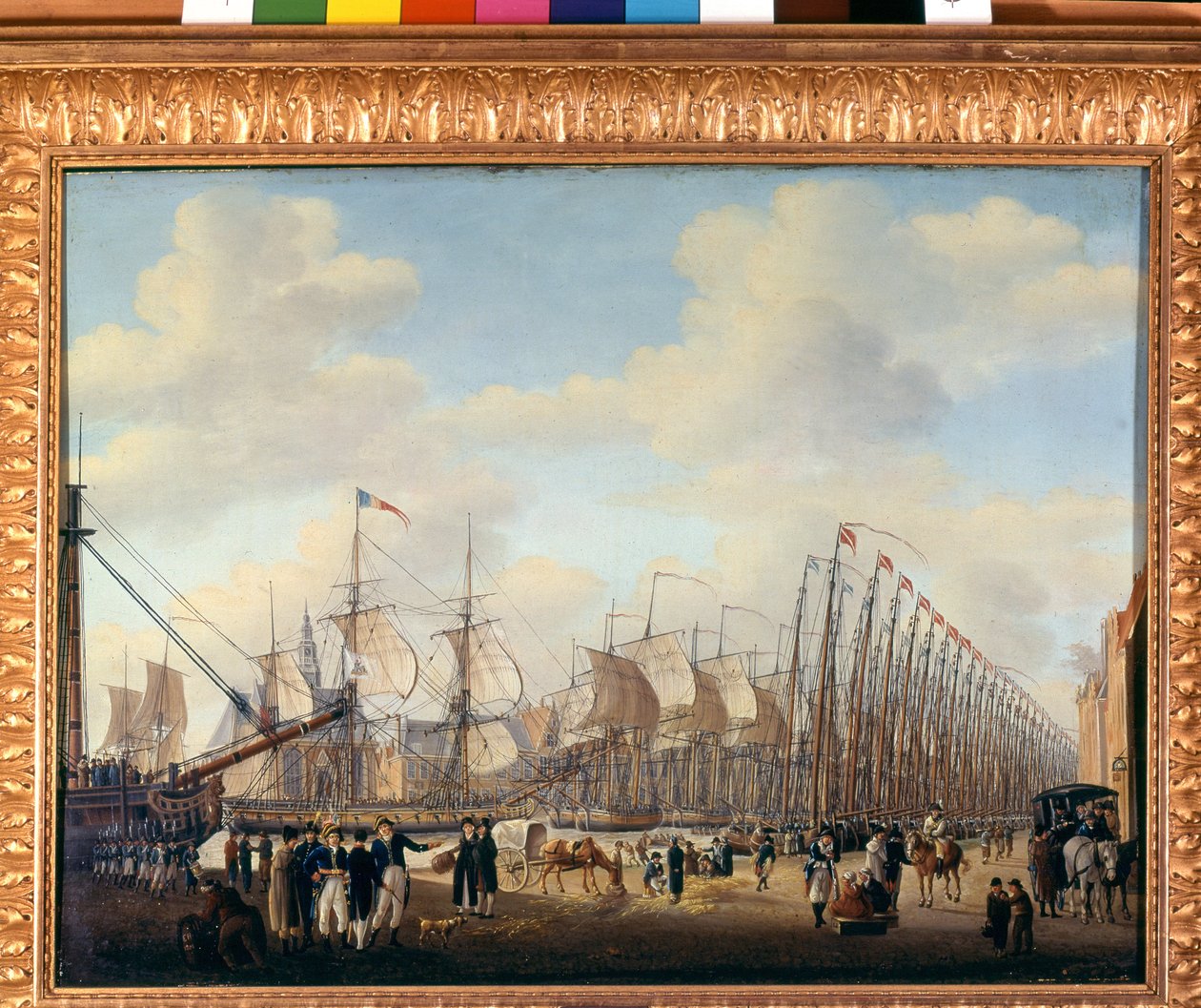 Geheime Flotte von Napoleon I. nach Vlissingen (niederländischer Hafen) für den versuchten Einmarsch in England. Anfang des 19. Jahrhunderts. Amsterdam, Maritimes Museum von Unknown artist