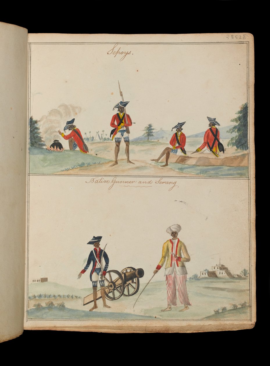 Sepoys, ein einheimischer Kanonier und ein Serang (Bootsmann) von Unknown artist