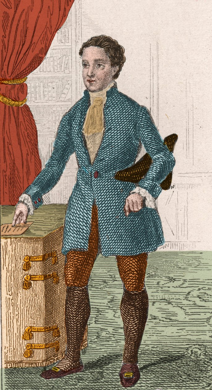 Zeitalter der Aufklärung: Porträt von Denis Diderot (1713-1784), französischer Schriftsteller und Philosoph. Gravur von 1876. von Unknown artist