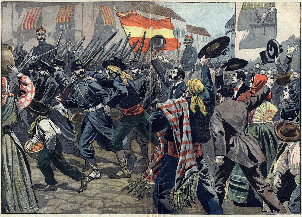 Spanisch-Amerikanischer Krieg oder Kubanischer Unabhängigkeitskrieg (1868-1898) zwischen Spanien und Nordamerika von Unknown artist