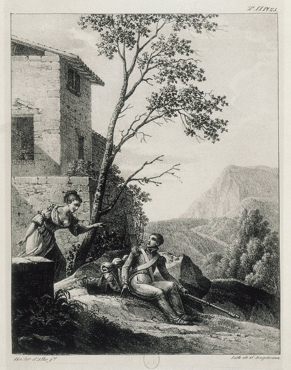 Spanische Frau warnt einen Soldaten vor der Ankunft des Guerilleros El Empecinado von Unknown artist