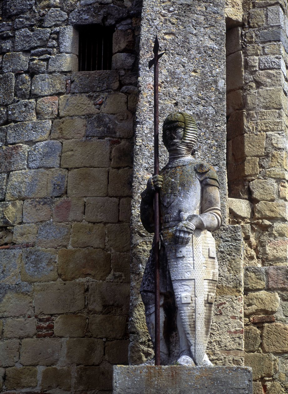 Statue eines Katharerkriegers an der Tür von Avignonet in Lauragais (31). von Unknown artist