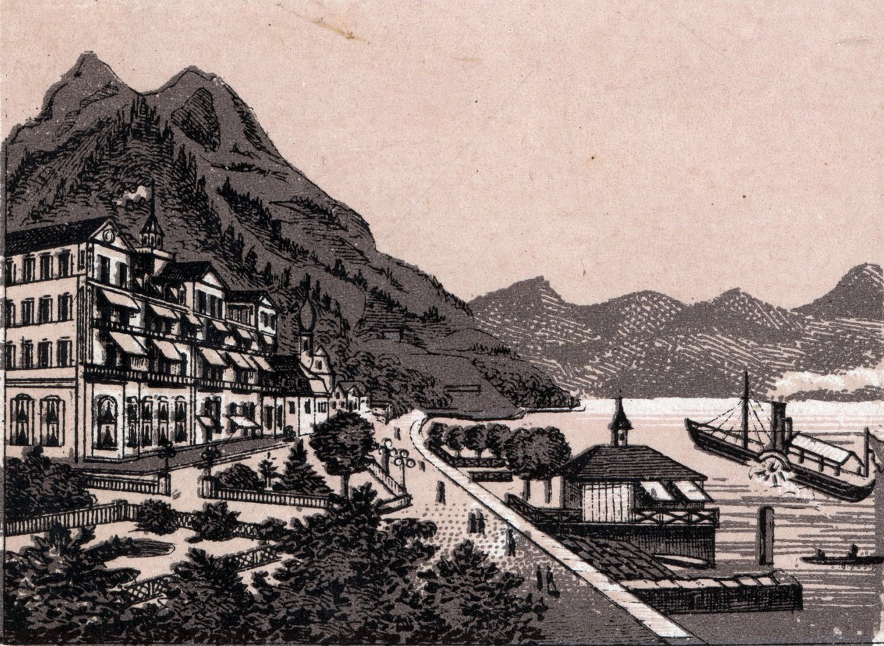 Schweiz: Blick auf die Stadt Gersau. aus 