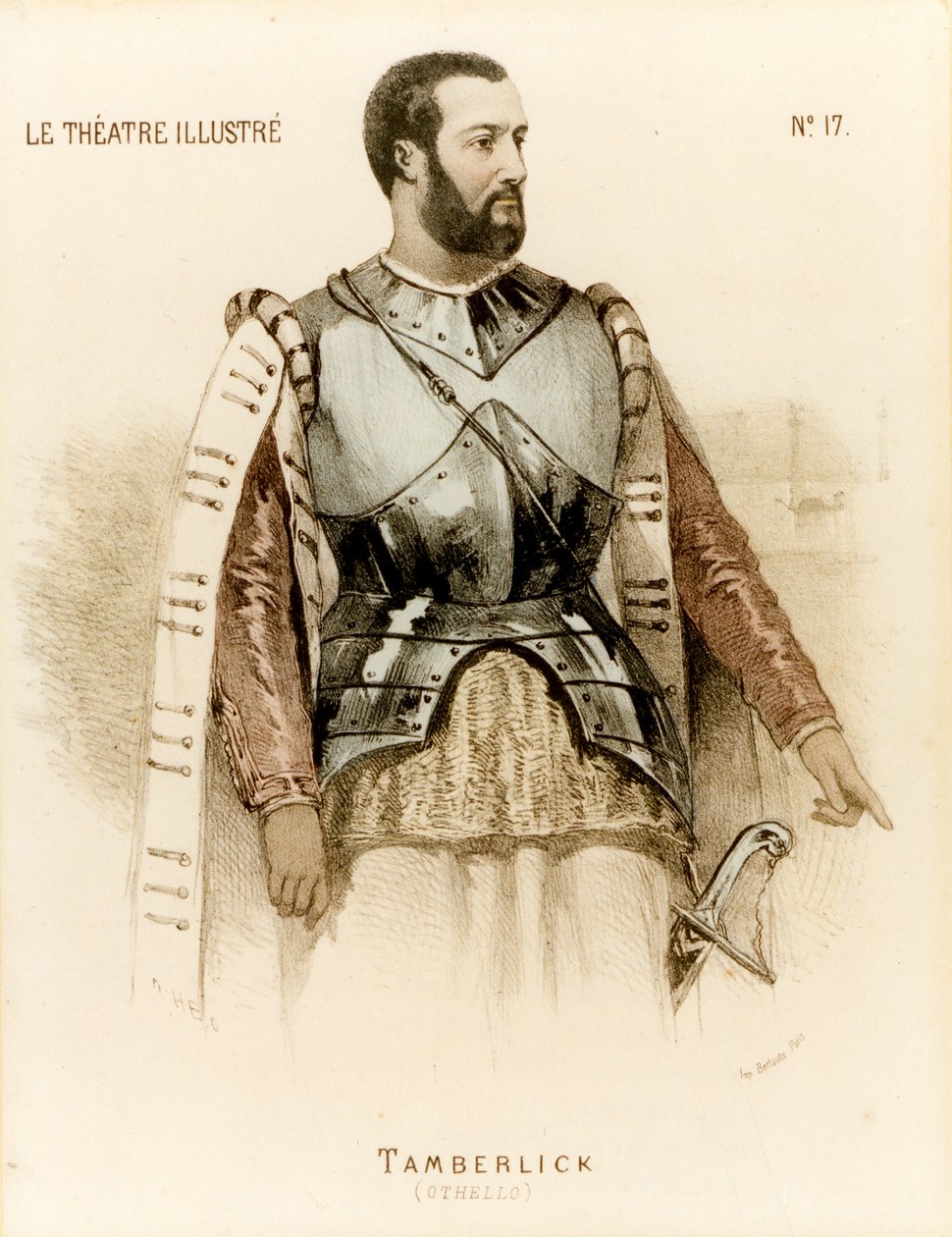 Tamberlick als Otello von Rossini Enrico Tamberlik (Druck) von Unknown artist