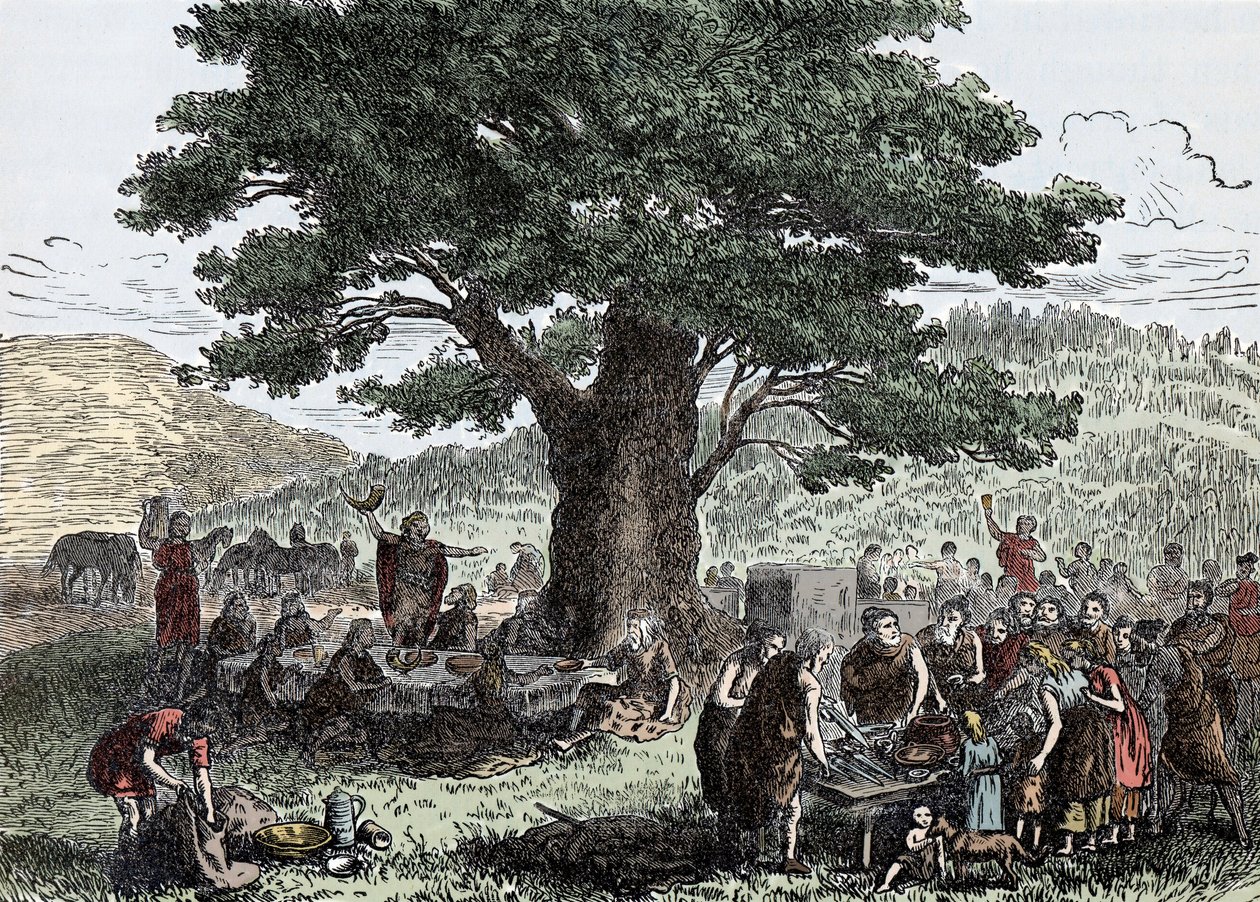 Teutonen genießen die Feiertage - Stich aus dem späten 19. Jahrhundert von Unknown artist