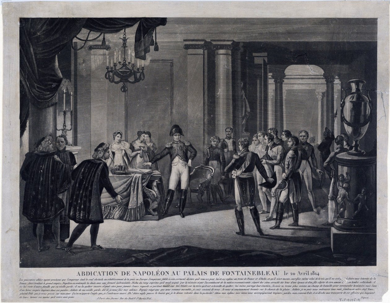 Die Abdankung Napoleons in Fontainebleau am 11. April 1814 von Unknown artist