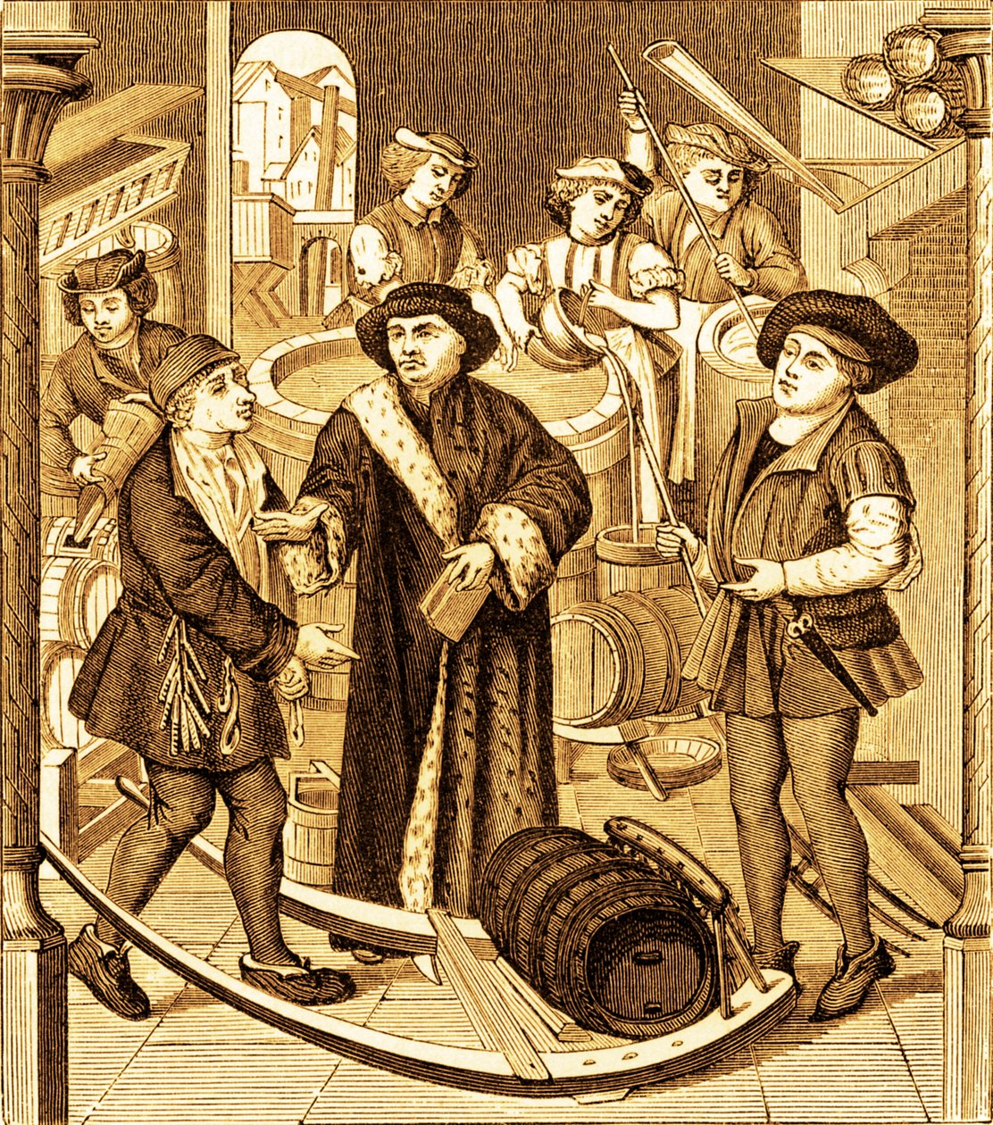 Der Bischof von Tournai empfängt den Zehnten des Bieres in Tournai von Unknown artist